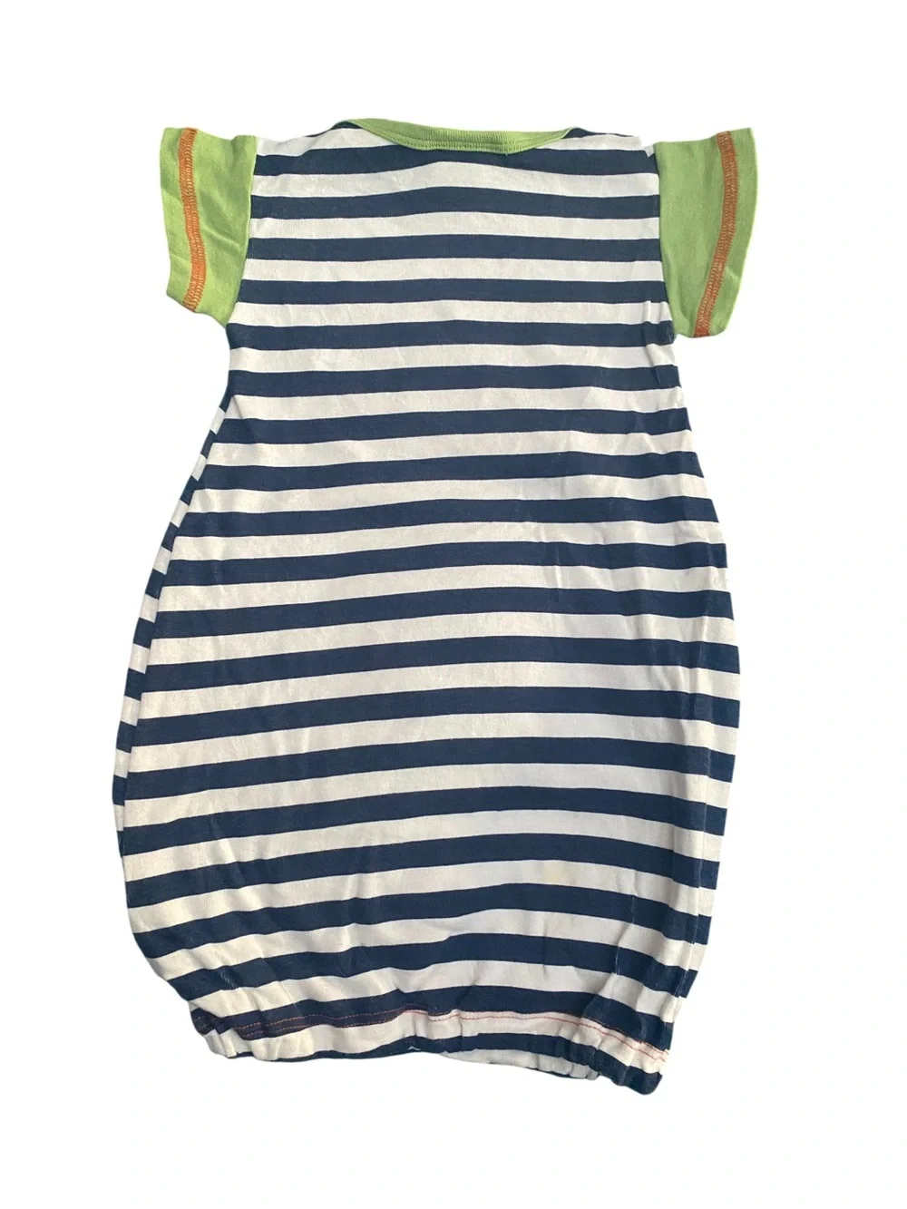 Haute Baby Striped Navy & White Lion Sleep Sack with Green Sleeves Size 0-3 M